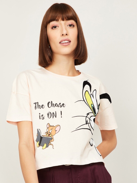 

Ginger by Lifestyle Women Pink Printed T-shirt