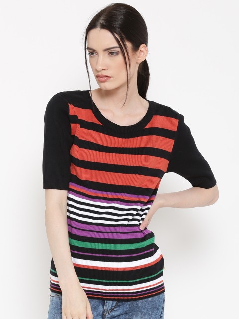 

United Colors of Benetton Women Multicoloured Striped Sweater, Multi