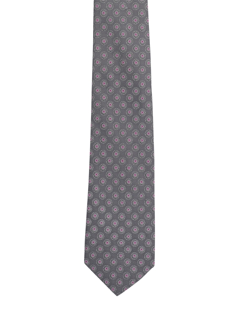 

Alvaro Castagnino Men Grey & Pink Woven Design Broad Tie