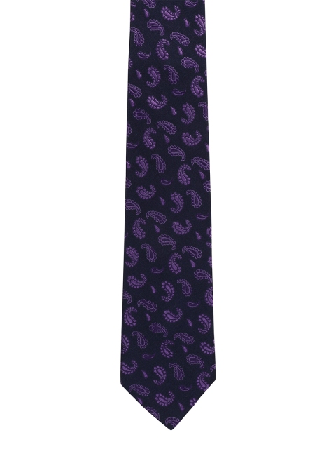 

Alvaro Castagnino Men Black & Purple Woven Design Broad Tie