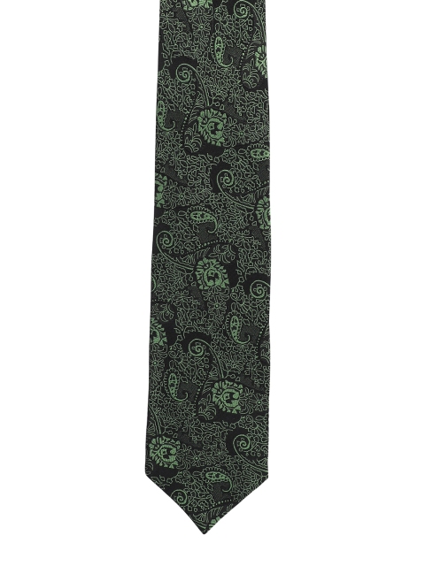 

Alvaro Castagnino Men Black & Olive Green Woven Design Broad Tie