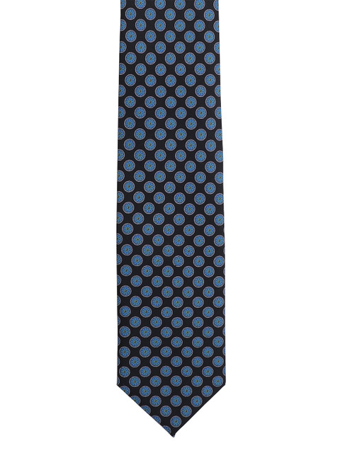 

Alvaro Castagnino Men Black & Blue Printed Broad Tie