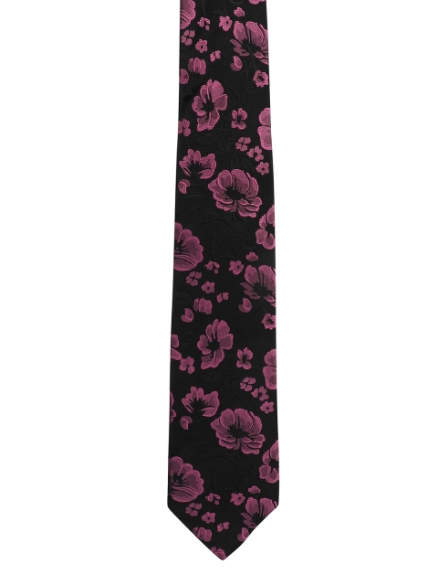 

Alvaro Castagnino Men Black & Purple Woven Design Broad Tie