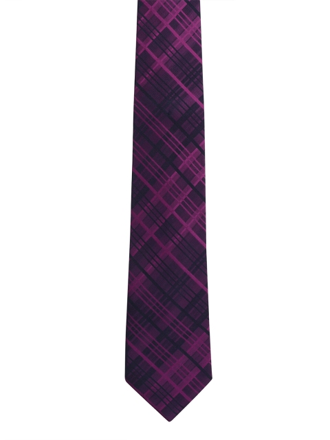 

Alvaro Castagnino Men Purple & Black Checked Broad Tie