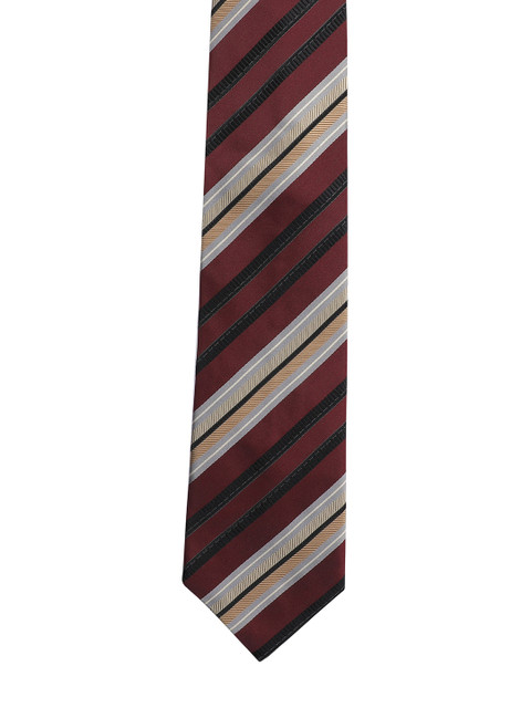 

Alvaro Castagnino Men Maroon & Grey Striped Broad Tie