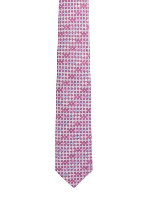 

Alvaro Castagnino Men Pink & Off White Woven Design Broad Tie