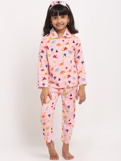 

Superminis Girls Pink Animal Night Suit