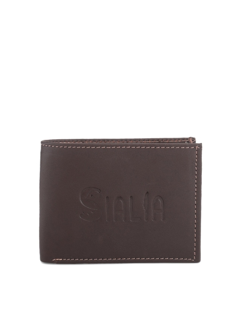 

SIALIA Men Brown Leather Two Fold Wallet