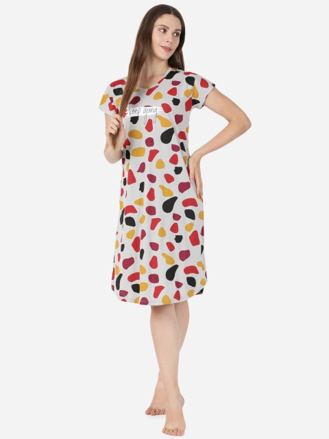 

Women Multicolor Printed Sleep Shirt, Multi