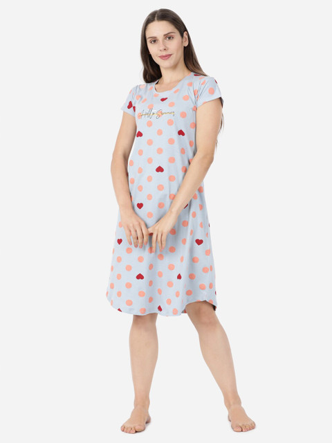 

Women Grey Printed Sleep Shirt