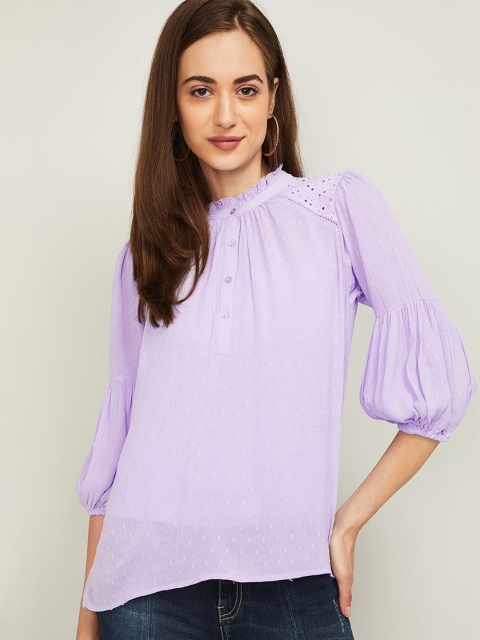 

Fame Forever by Lifestyle Purple Self Design Top