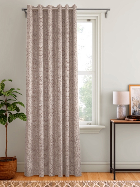 

Aura Taupe & Beige Abstract Patterned Single Door Curtain
