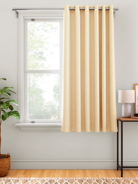

Aura Cream-Coloured Self-Design Single Window Curtain