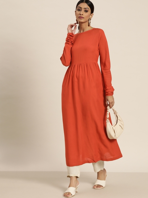 

Moda Rapido Women Rust A-Line Kurta