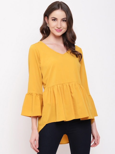 

Mayra Yellow High-Low Longline Top