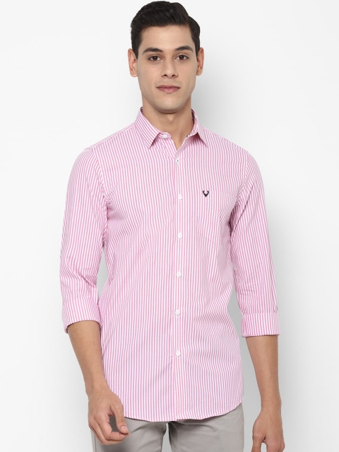 

Allen Solly Men Pink Slim Fit Bengal Stripes Opaque Striped Casual Shirt