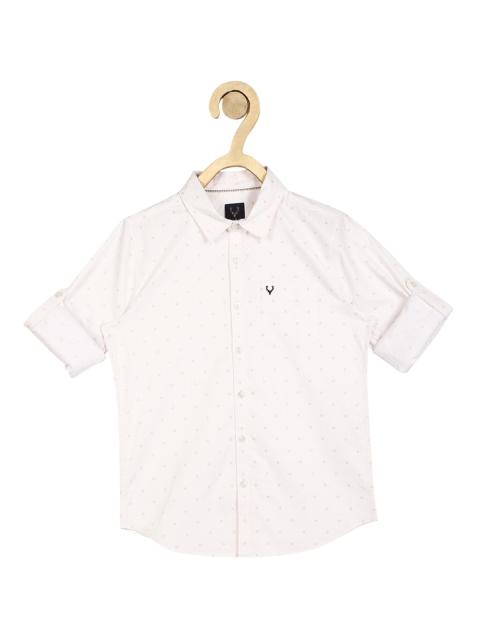 

Allen Solly Junior Boys Off White Slim Fit Opaque Printed Casual Shirt