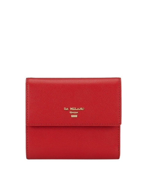 

Da Milano Women Red Textured Three-Fold Wallet