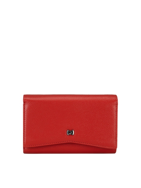 

Da Milano Women Red Textured Three-Fold Wallet
