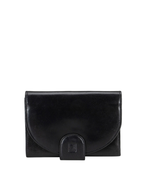 

Da Milano Women Black Solid Three-Fold Wallet