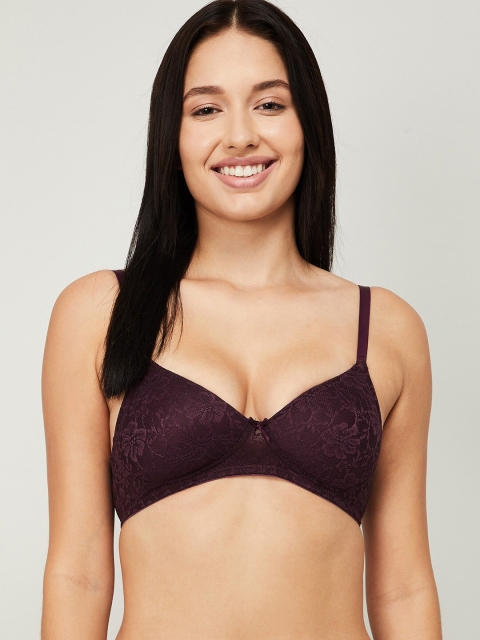

Ginger by Lifestyle Burgundy Floral Lightly Padded Beginners Bra