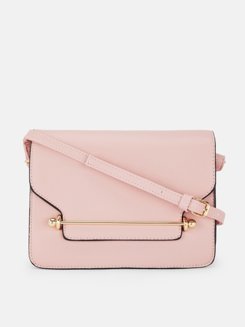 

Forever Glam by Pantaloons Pink Leather Structured Sling Bag