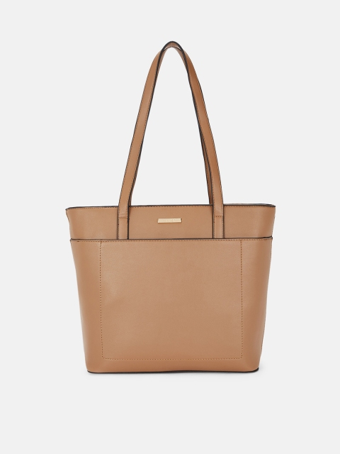 

Forever Glam by Pantaloons Taupe Leather Structured Shoulder Bag