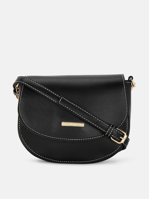 

Forever Glam by Pantaloons Black Leather Half Moon Sling Bag