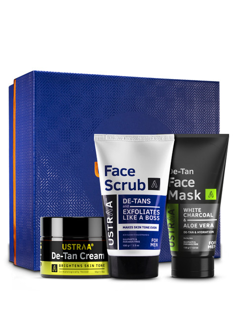 

Ustraa De-tan Face Mask With De-tan Cream & Scrub, Blue