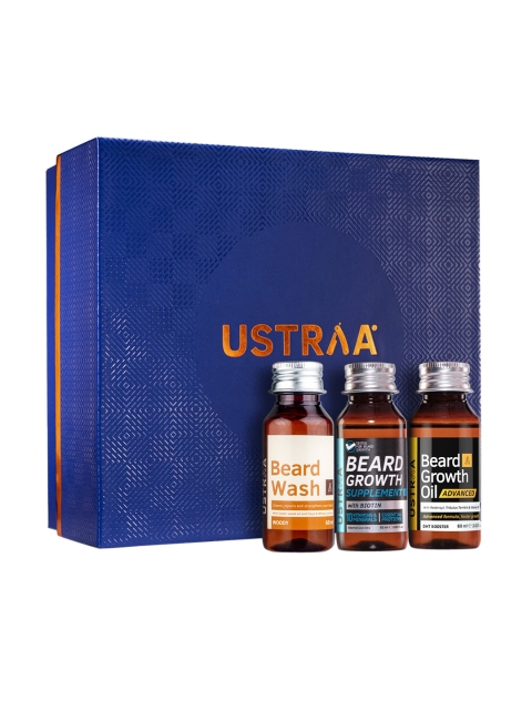 

Ustraa Beard Wash With Beard Growth Oil & Supplement, Blue