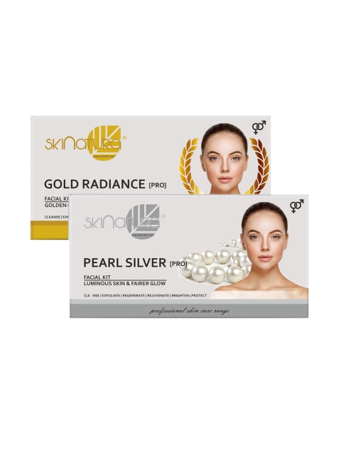 

Skinatura Gold Radiance & Pearl Silver Facial Kit Combo, White