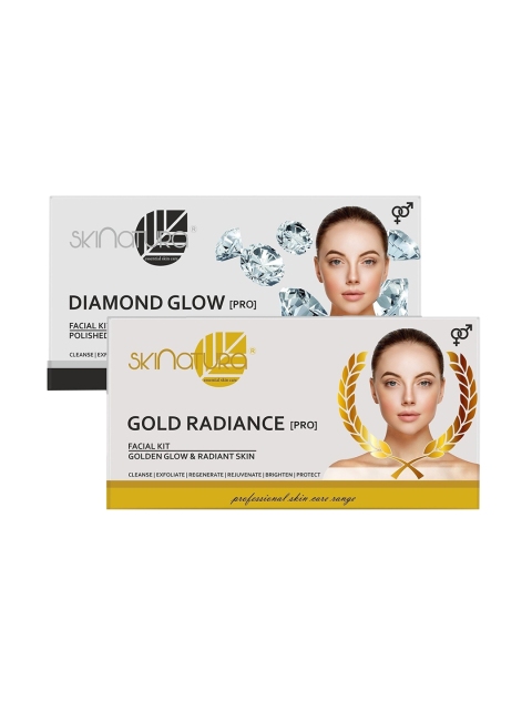 

Skinatura Set of 2 Diamond Glow + Gold Radiance Facial Kit, White