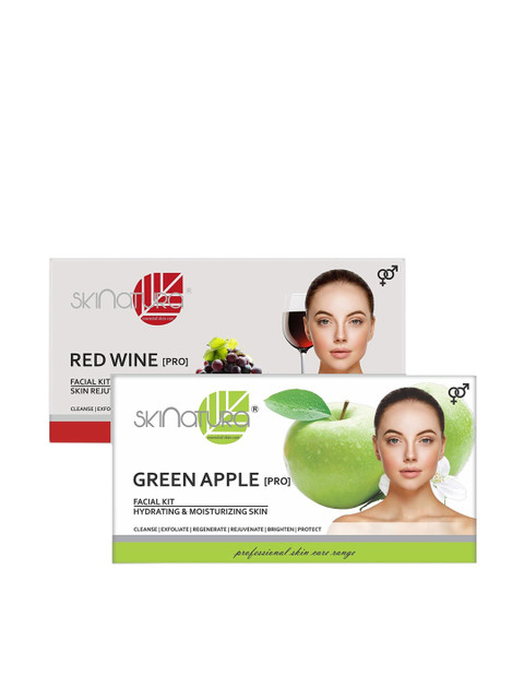 

Skinatura Set of 2 Red Wine (Skin Rejuvenator) + Green Apple Facial Kit, White