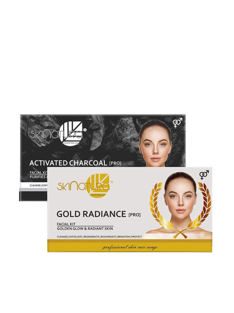 

Skinatura Set of 2 Activated Charcoal + Gold Radiance (Golden Glow) Facial Kits, White