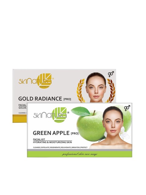 

Skinatura Set of 2 Gold Radiance (Golden Glow) + Green Apple Facial Kit, White