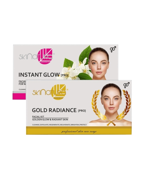 

Skinatura Set of 2 Instant Glow + Gold Radiance Facial Kits, White
