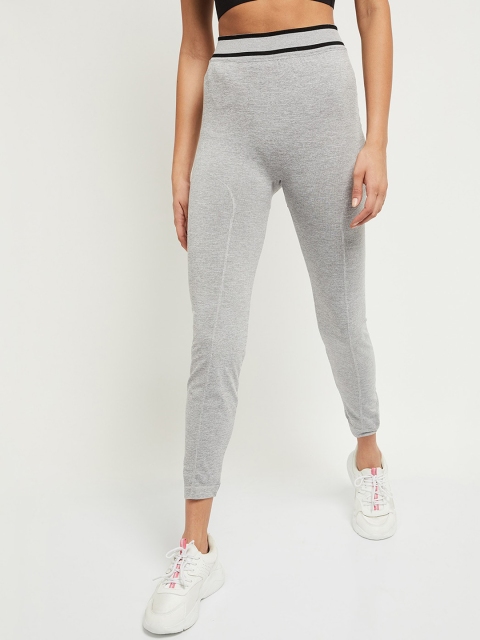 

max Women Grey Melange Solid Tights