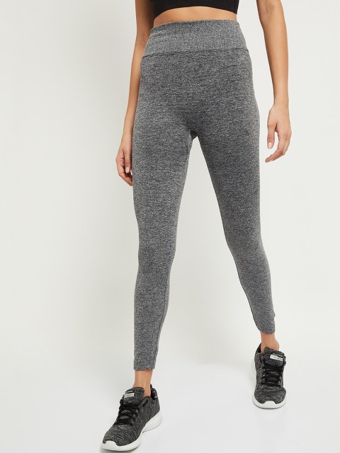 

max Women Grey Solid Tights