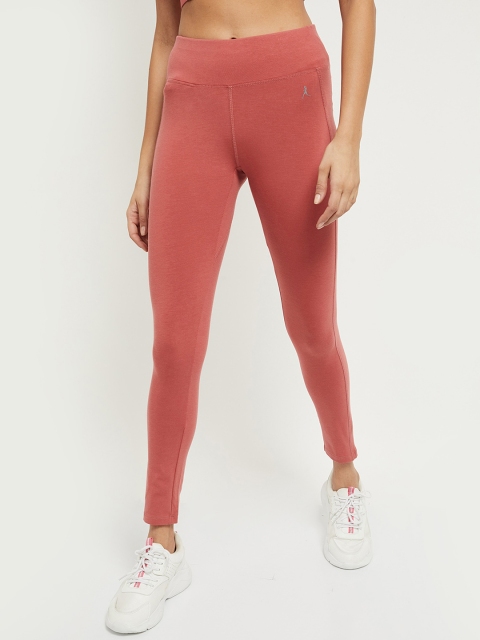 

max Women Pink Solid Tights
