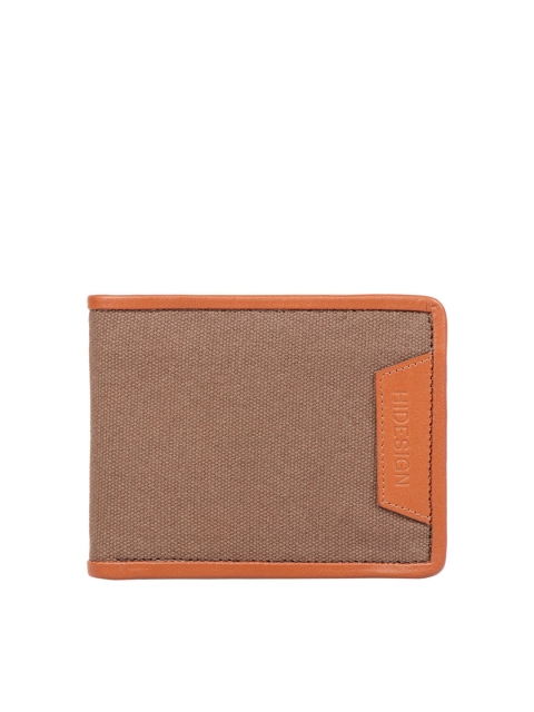 

Hidesign Men Tan & Brown Textured Leather Two Fold Wallet