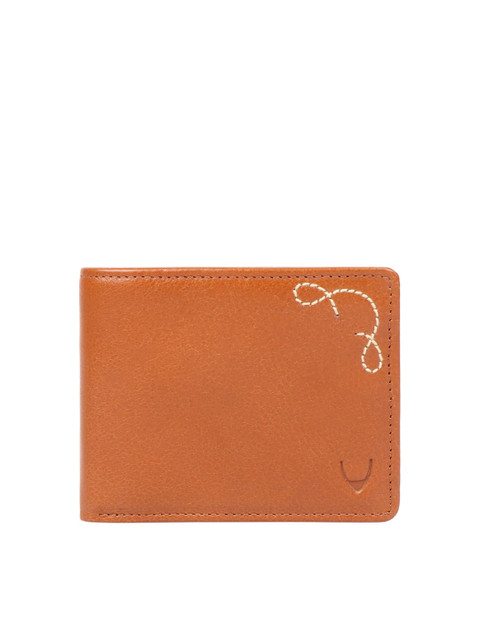 

Hidesign Men Tan Self Design Leather Two Fold Wallet