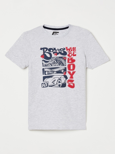

Fame Forever by Lifestyle Boys Grey Melange Graphic Printed T-shirt