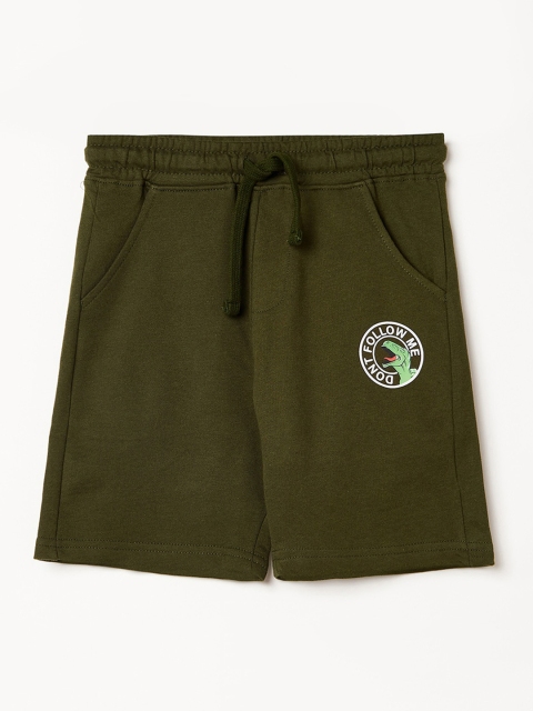 

Fame Forever by Lifestyle Boys Olive Green Mid-Rise Regular Shorts