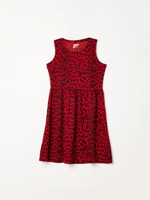 

Fame Forever by Lifestyle Girls Red & Black Abstract Printed Fit and Flare Dress