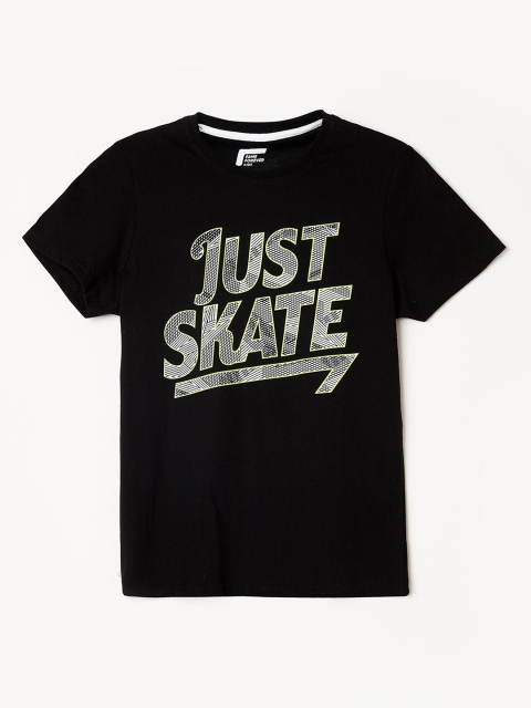 

Fame Forever by Lifestyle Boys Black Typography Printed T-shirt