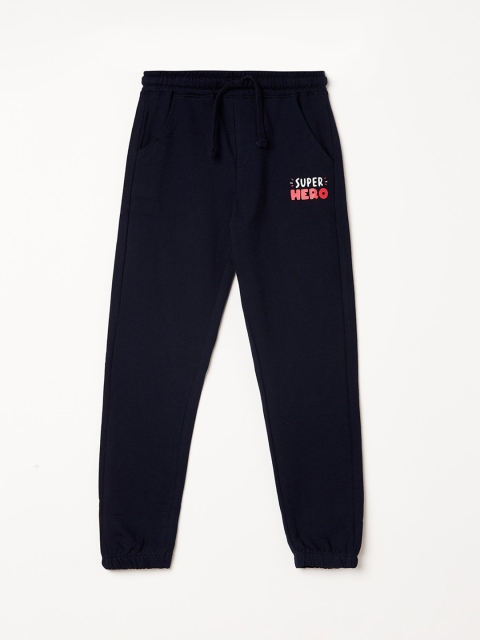 

Fame Forever by Lifestyle Boys Navy Blue Solid Slim-Fit Cotton Joggers