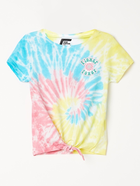 

Fame Forever by Lifestyle Girls Multicoloured Tie and Dye T-shirt, Multi