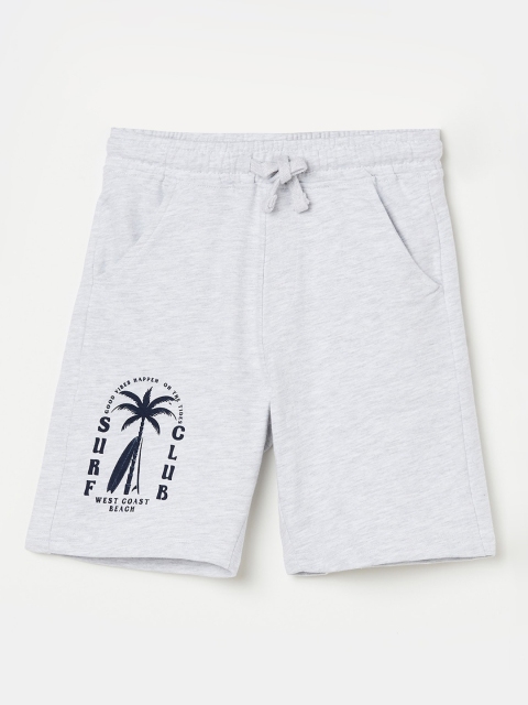 

Fame Forever by Lifestyle Boys Grey Melange Printed Mid-Rise Regular Shorts