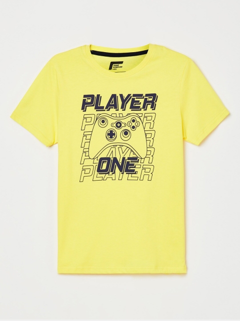 

Fame Forever by Lifestyle Boys Yellow Printed T-shirt