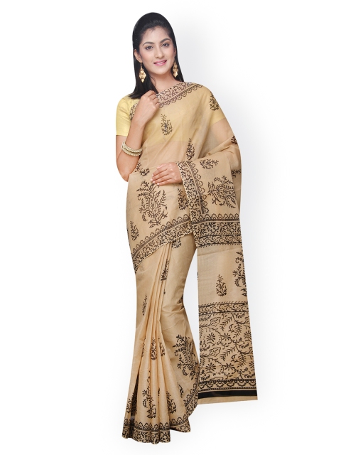 

Pavechas Beige Mangalgiri Printed Saree